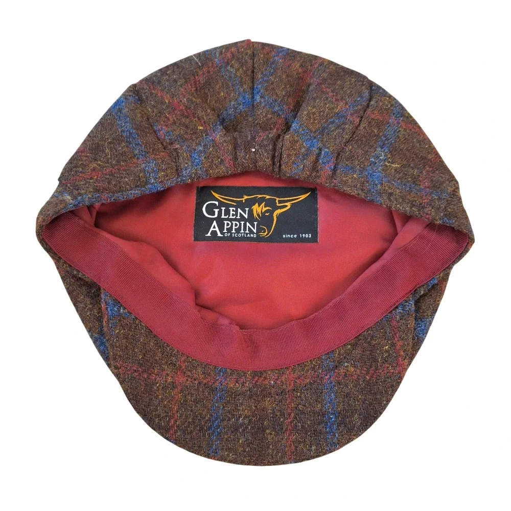 Glen Appin Scotland Harris Tweed Wool Newsboy Cap Hat Peaky Blinders Ivy League